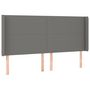 Voir la diapositive 2 : VIDAXL Tete de lit avec oreilles Gris fonce 203x16x118/128 cm Tissu