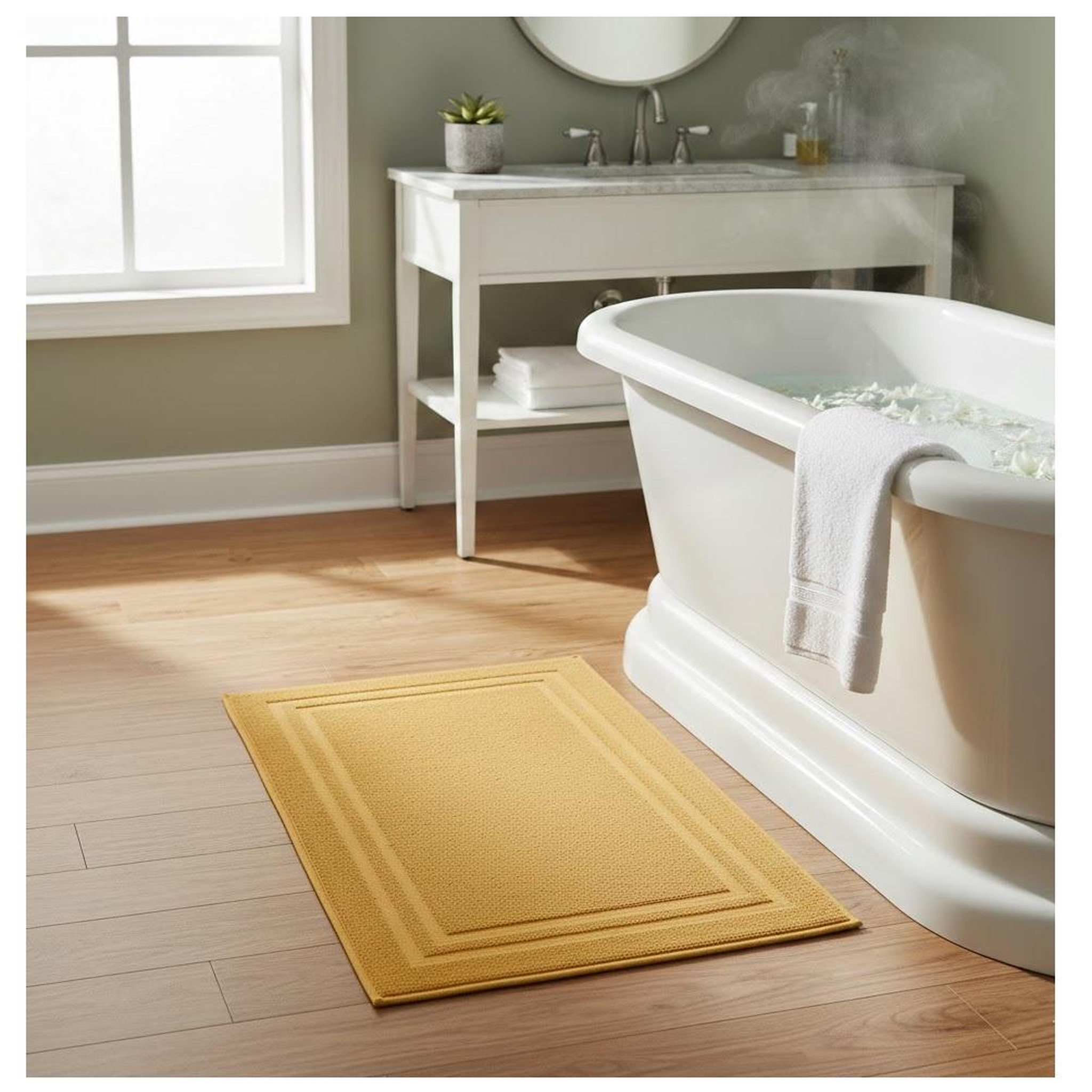 Voir la diapositive 2 : Eden Tapis de bain en coton lilas design et moderne