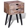 Voir la diapositive 3 : VIDAXL Table de chevet avec 2 tiroirs Bois de teck recycle