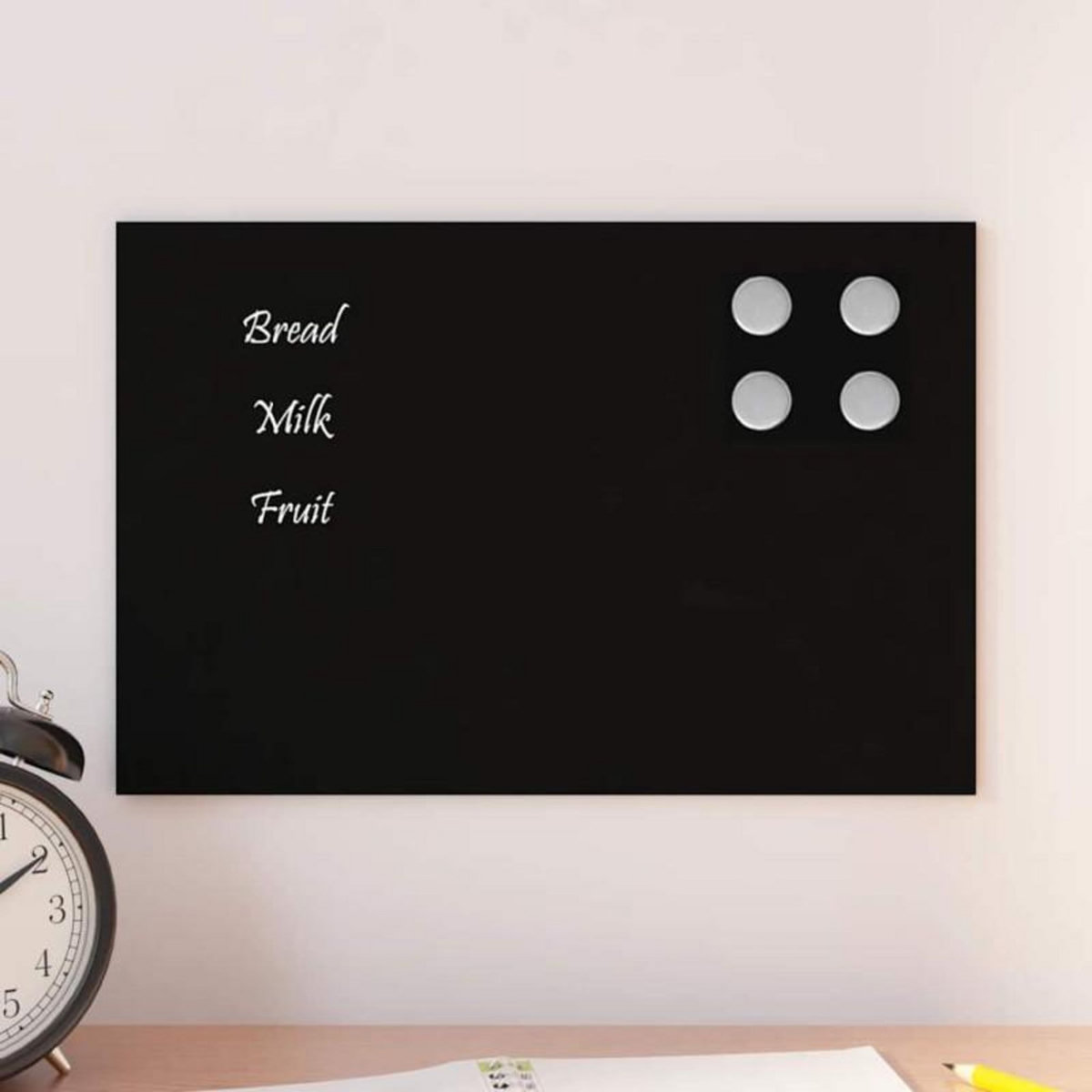 VIDAXL Tableau noir magnétique mural Noir 30x20 cm Verre trempé