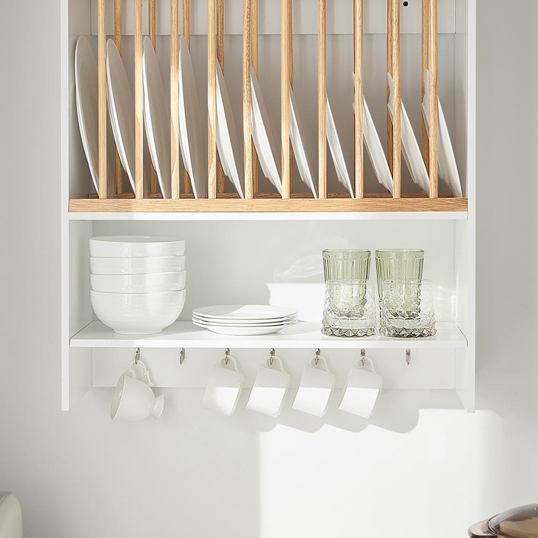 Voir la diapositive 6 : SOBUY Égouttoir à Assiettes Mural Blanc 64x24x71cm KCR09-W