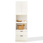 MERAX Buffet de cuisine 4 portes 0 tiroirs - 59,5 cm blanc mdf