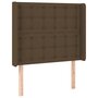 Voir la diapositive 2 : VIDAXL Tete de lit avec oreilles Marron fonce 93x16x118/128 cm Tissu