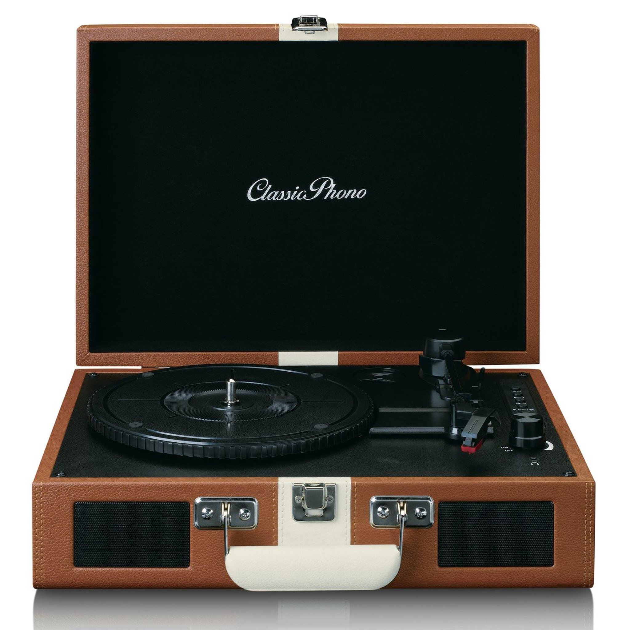 Voir la diapositive 2 : Lenco Platines vinyles Lenco TT-120BNWH Bluetooth Marron Blanc