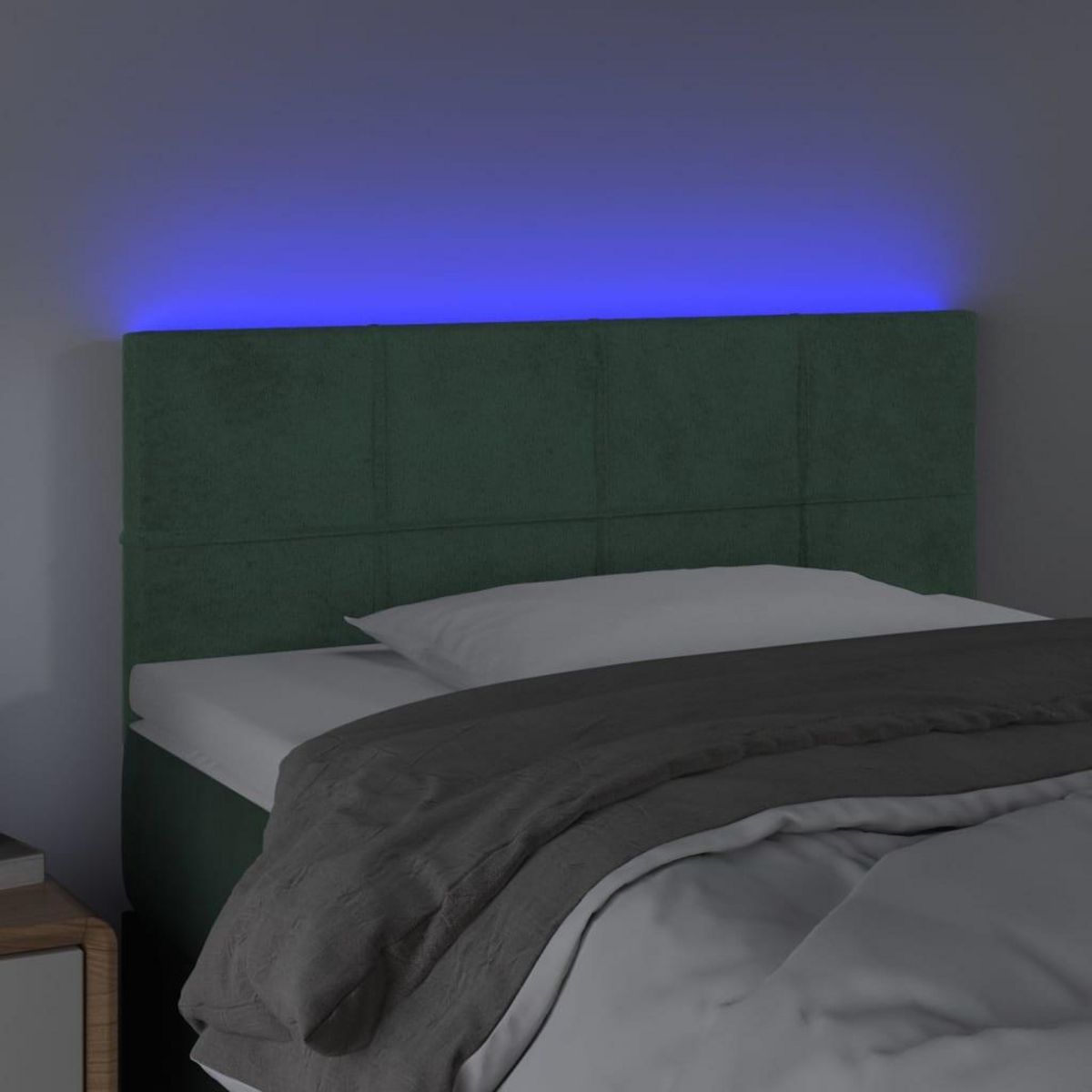 VIDAXL Tete de lit a LED Vert fonce 80x5x78/88 cm Velours