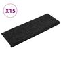 Voir la diapositive 2 : VIDAXL Tapis d'escalier 15 pcs Tissu aiguillete 65x21x4 cm Noir