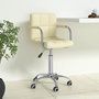Voir la diapositive 1 : VIDAXL Chaise pivotante de bureau Creme Tissu