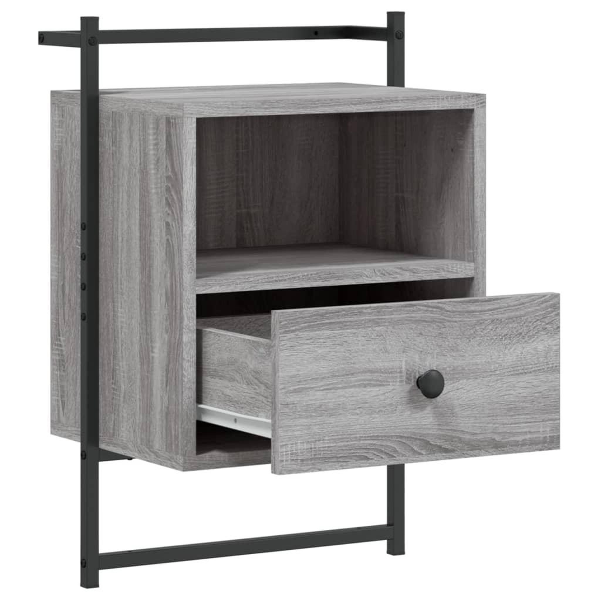 Voir la diapositive 5 : VIDAXL Table de chevet murale sonoma gris 40x30x61cm bois d'ingenierie