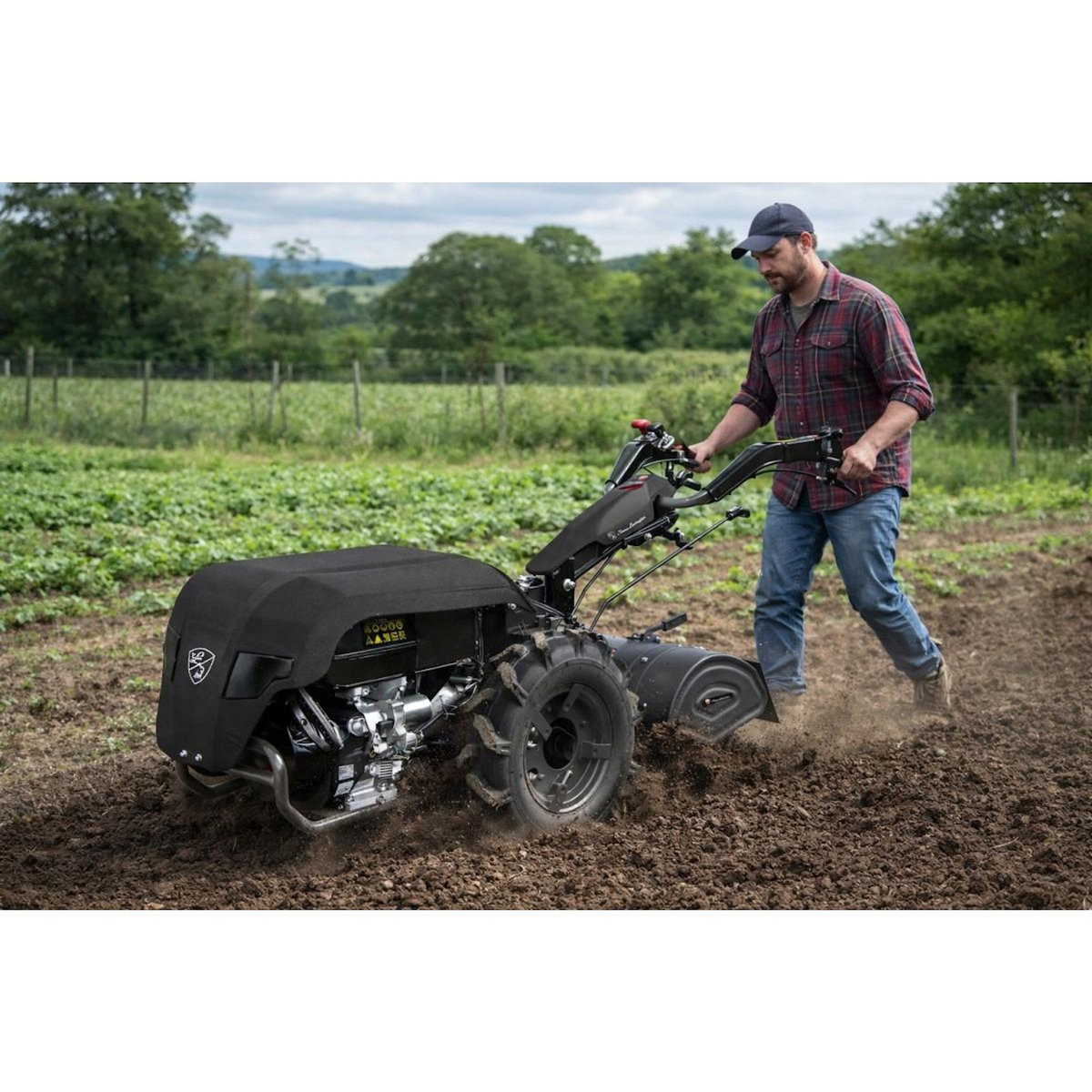 BY TONINO LAMBORGHINI GARDEN MACHINERY Motoculteur thermique Agricole 18CV 500cc 4T Démarrage électrique Fraise rotative 800mm Guidon réglable Tonino Lamborghini