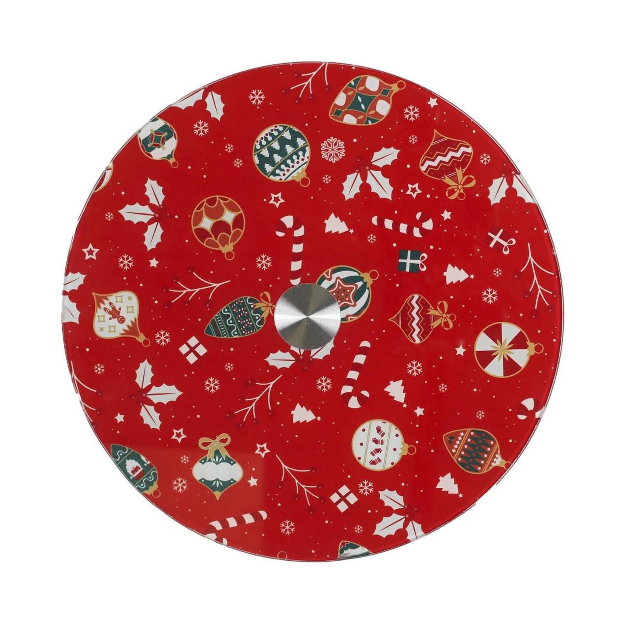 Voir la diapositive 2 : The Home Deco Factory Plateau de présentation tournant  noël  28cm rouge