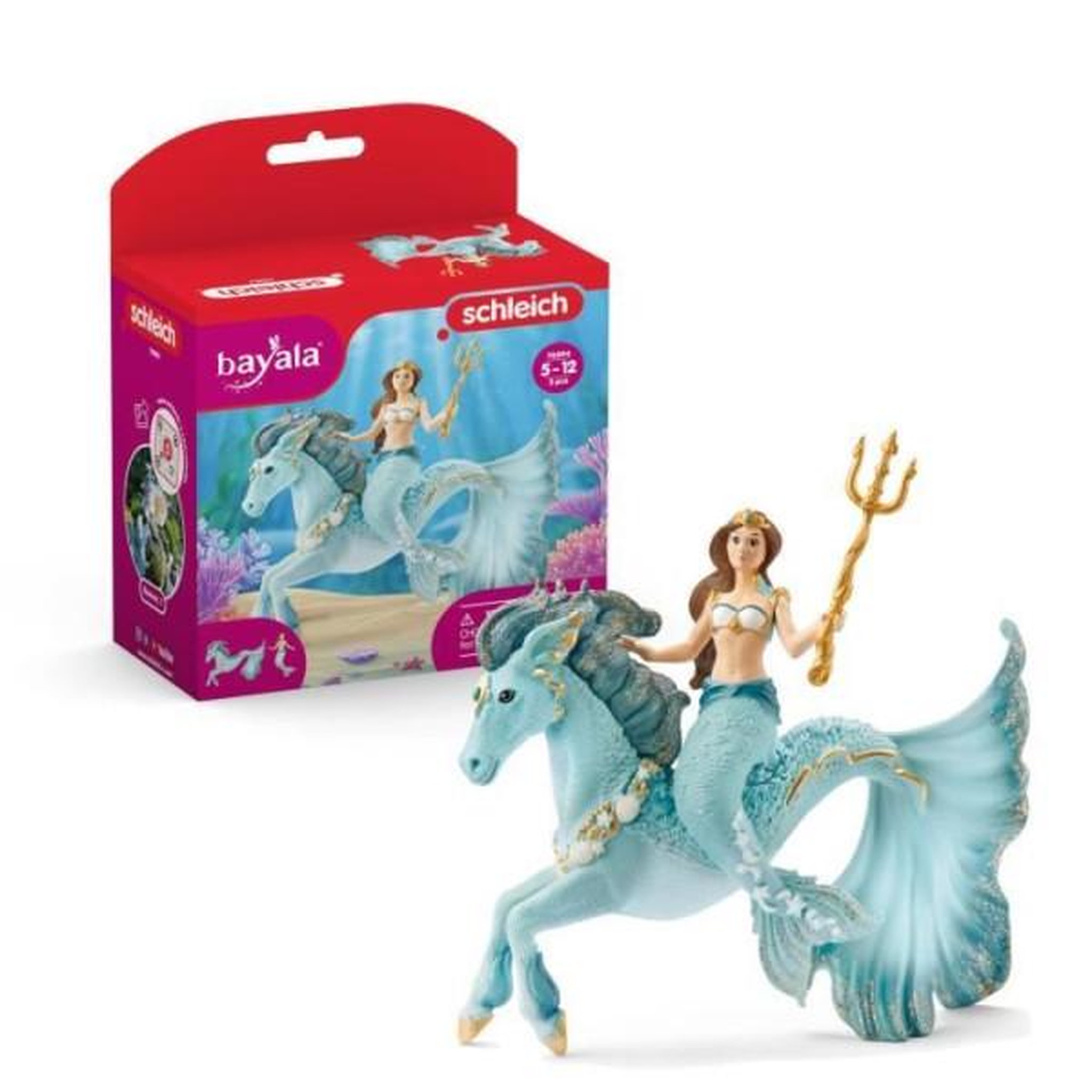 Schleich Figurine Sirene Eyela sur cheval de mer - avec sa Baguette Magique - Schleich 70594 Bayala - Des 5 ans