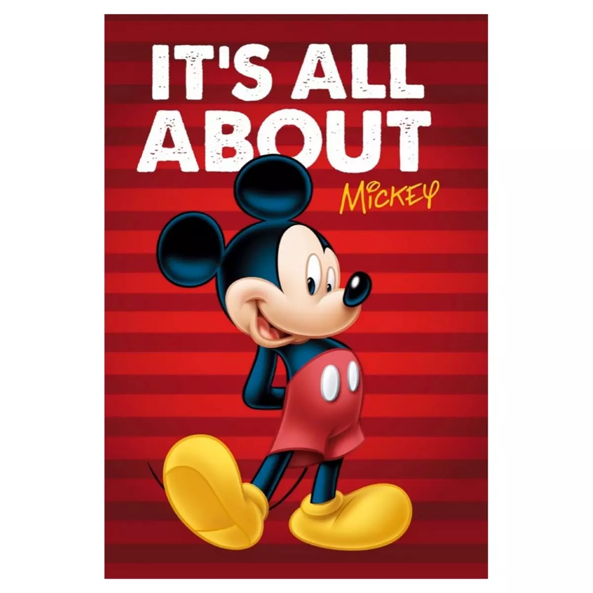 DISNEY Plaid polaire Mickey Mouse Couverture raye