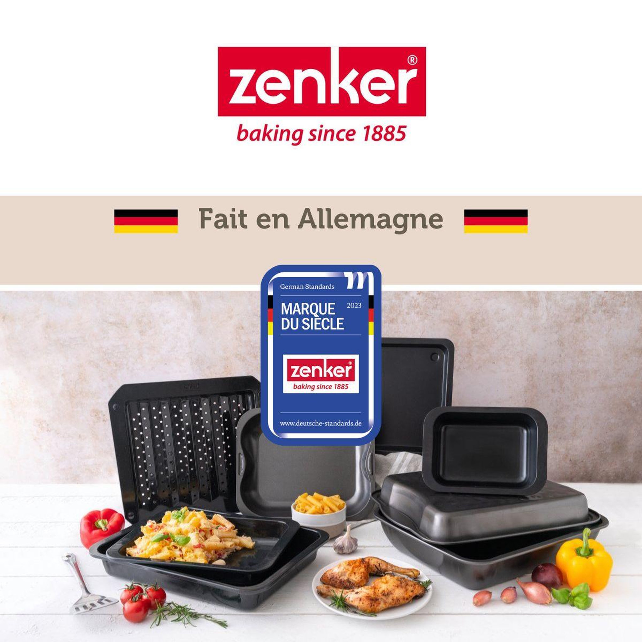 Voir la diapositive 6 : ZENKER Lot de 2 plats four 17,5/24 cm en acier avec 2 ustensiles Zenker Special cooking