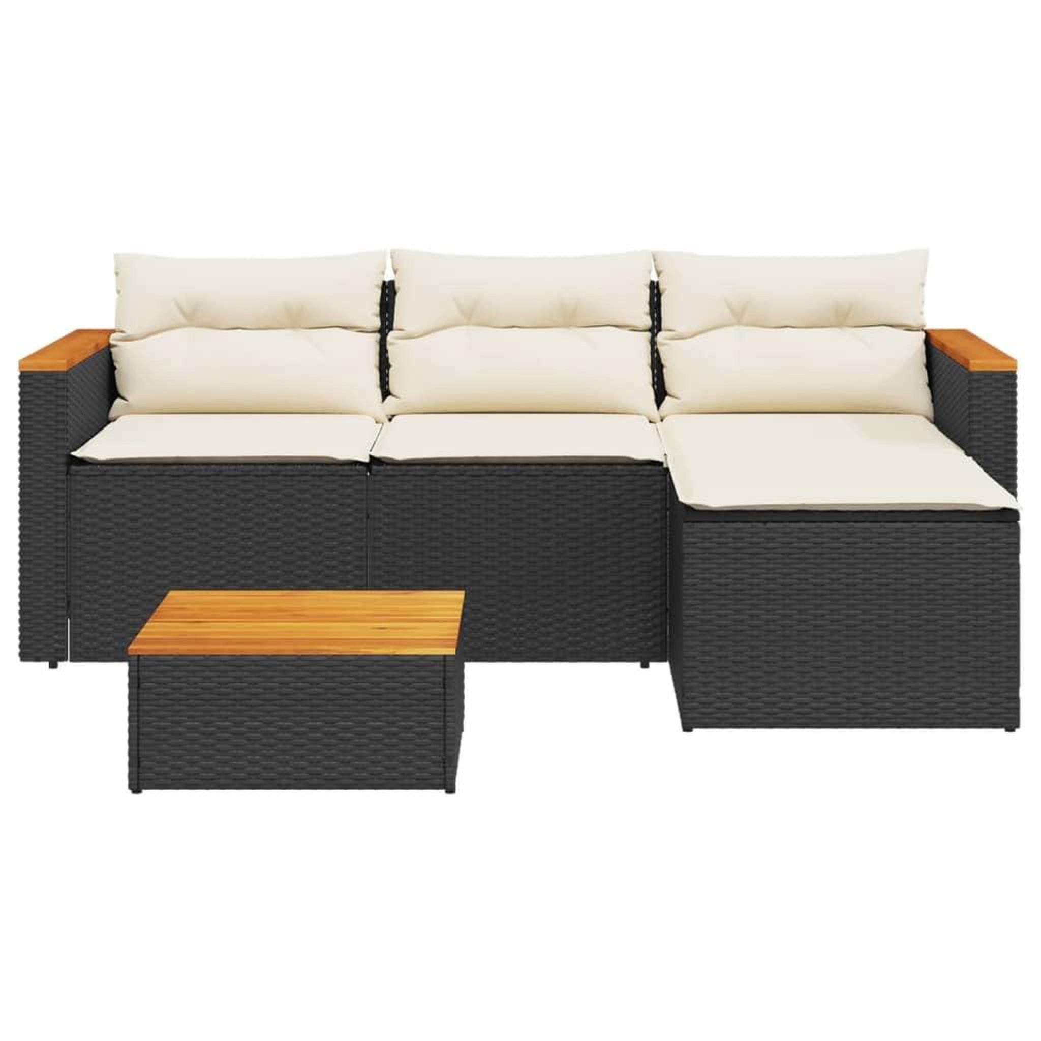 Voir la diapositive 4 : VIDAXL Salon de jardin 3 pcs avec coussins noir resine tressee