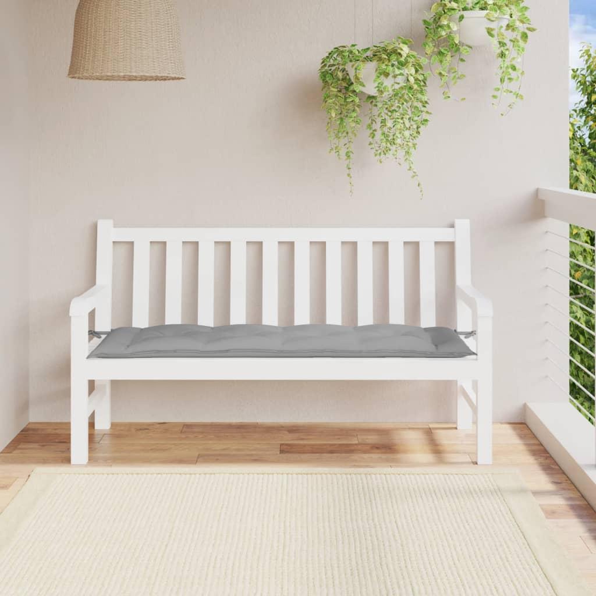 VIDAXL Coussin de banc de jardin gris 150x50x7 cm tissu oxford