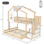 Voir la diapositive 3 : MERAX Lit superposé 140x200(90x200)cm coloris naturel+blanc pin