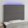 Voir la diapositive 1 : VIDAXL Tete de lit a LED Gris 80x5x118/128 cm Similicuir