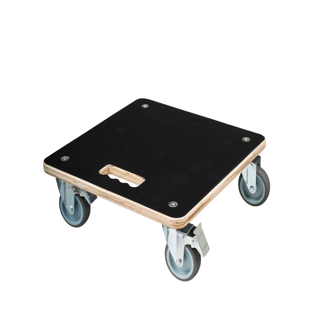 NATURE Support roulant - bois FSC®, coloris noir, charge maxi 250 kg, 4 roulettes - 38 x 38 cm - Nature