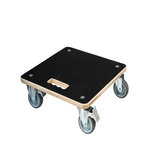 NATURE Support roulant - bois FSC®, coloris noir, charge maxi 250 kg, 4 roulettes - 38 x 38 cm - Nature