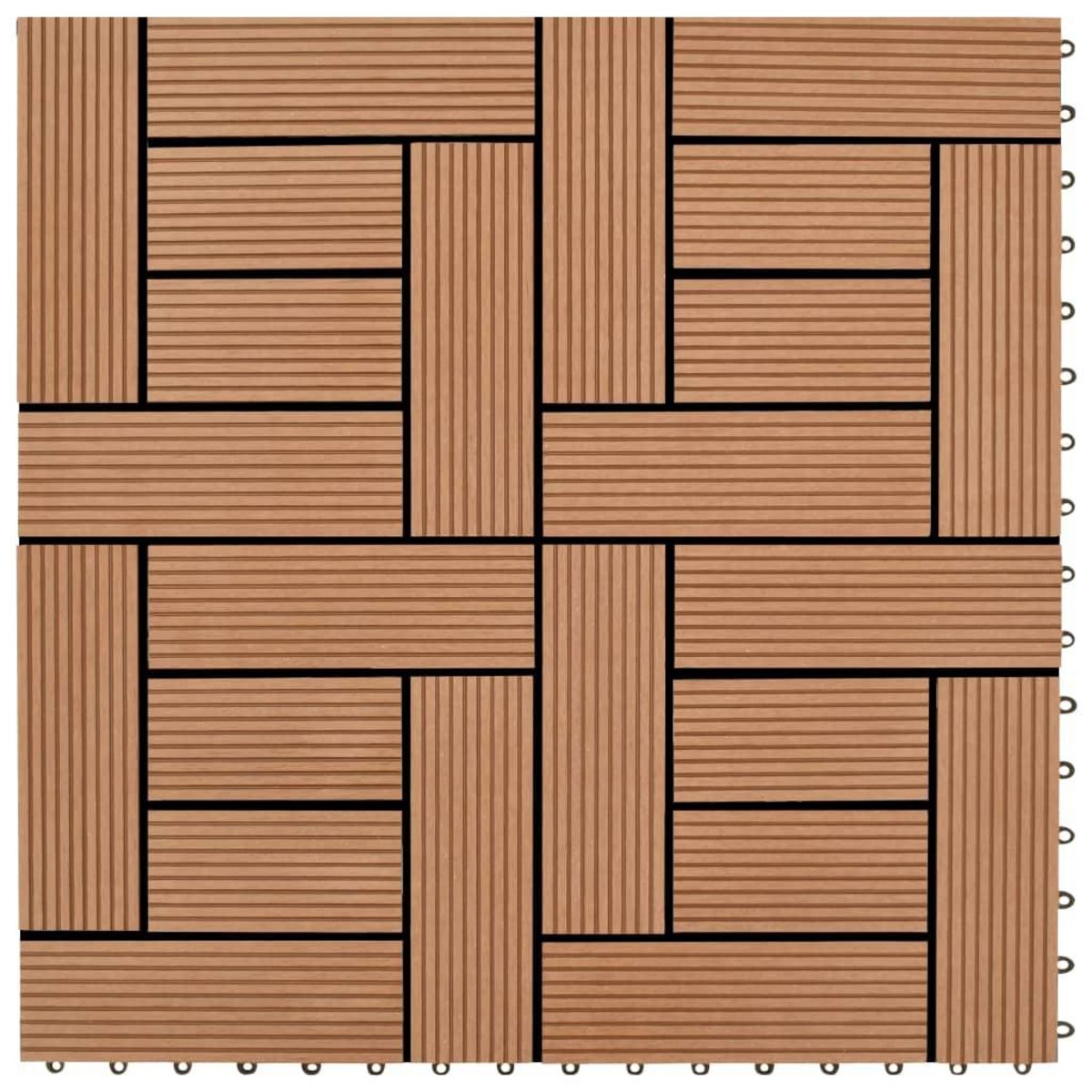 VIDAXL Carreaux de terrasse 22 pcs 30 x 30 cm 2 m^2 WPC Marron