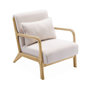 Voir la diapositive 6 : SWEEEK Banquette 2 places + Fauteuil en bois et tissu bouclette