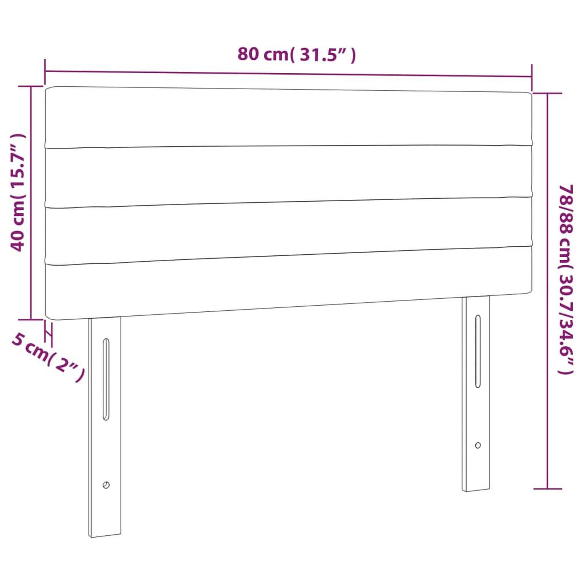 Voir la diapositive 6 : VIDAXL Tete de lit Marron Fonce 80x5x78/88 cm Tissu