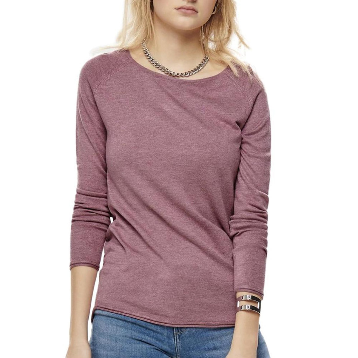 Only Pull Rose Femme Only Mila Lacy