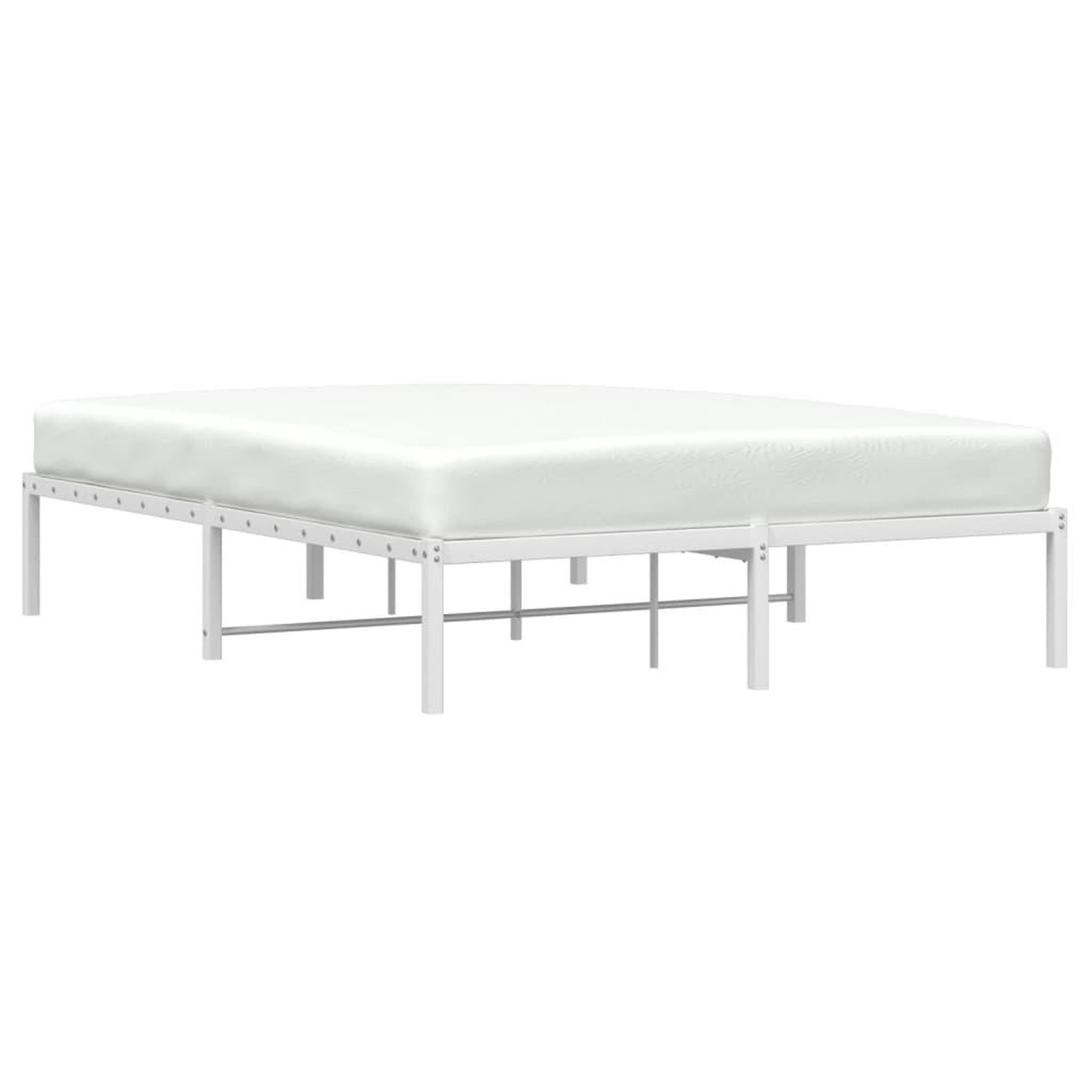 Voir la diapositive 3 : VIDAXL Cadre de lit metal sans matelas blanc 140x200 cm
