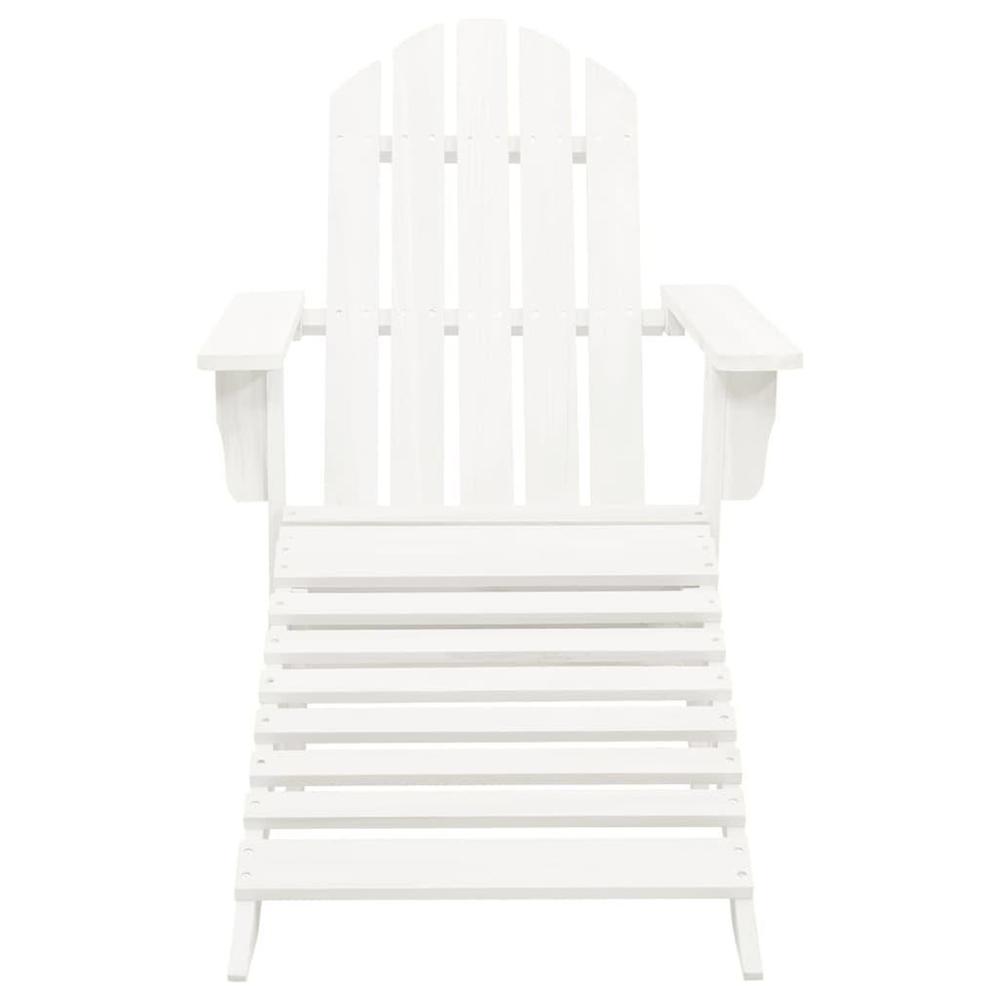 Voir la diapositive 2 : VIDAXL Chaise de jardin avec pouf Bois Blanc