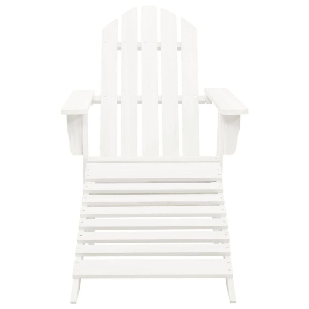VIDAXL Chaise de jardin avec pouf Bois Blanc