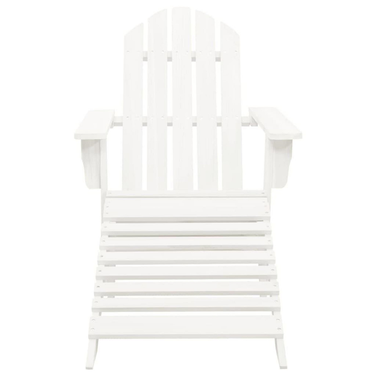 VIDAXL Chaise de jardin avec pouf Bois Blanc
