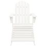 Voir la diapositive 2 : VIDAXL Chaise de jardin avec pouf Bois Blanc