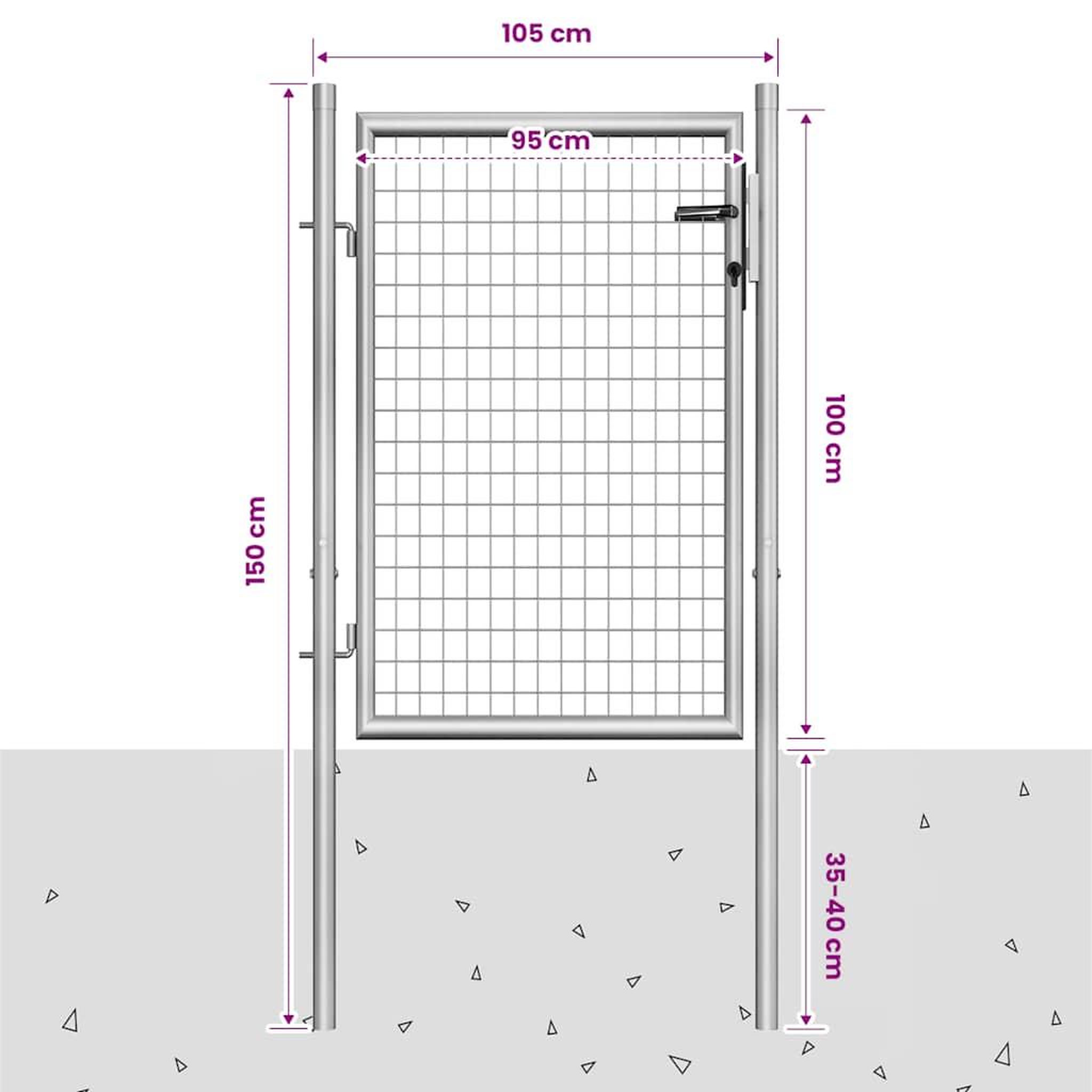 Voir la diapositive 5 : VIDAXL Portail de jardin en acier galvanise 105x100 cm argente