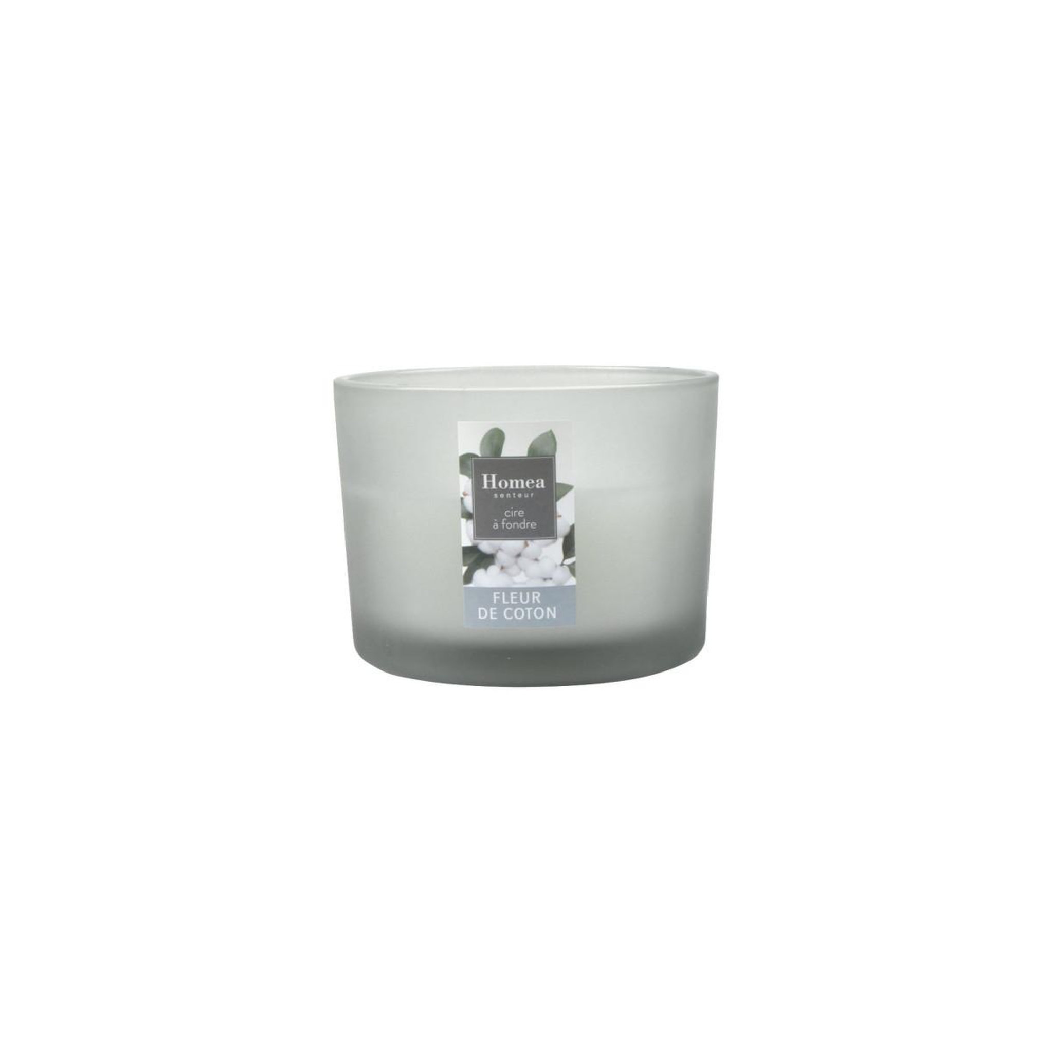 Voir la diapositive 2 : HOMEA Bougie verrine parfumée  essentiel ii  11cm fleur de coton