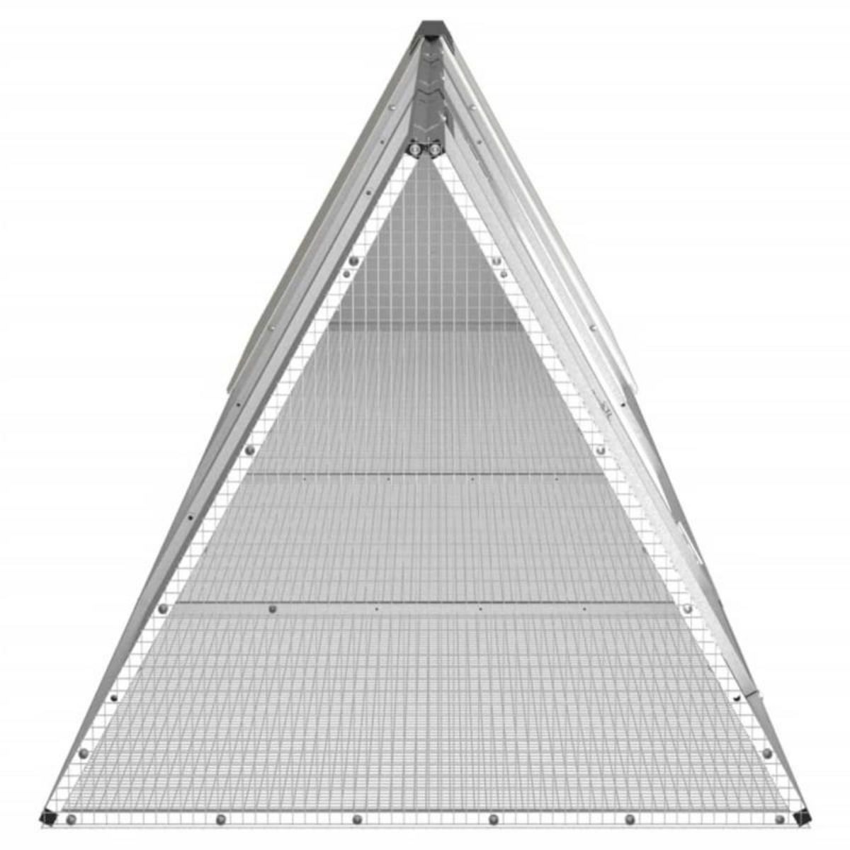 VIDAXL Cage pour lapin Gris 403,5x80,5x71 cm Acier galvanisé