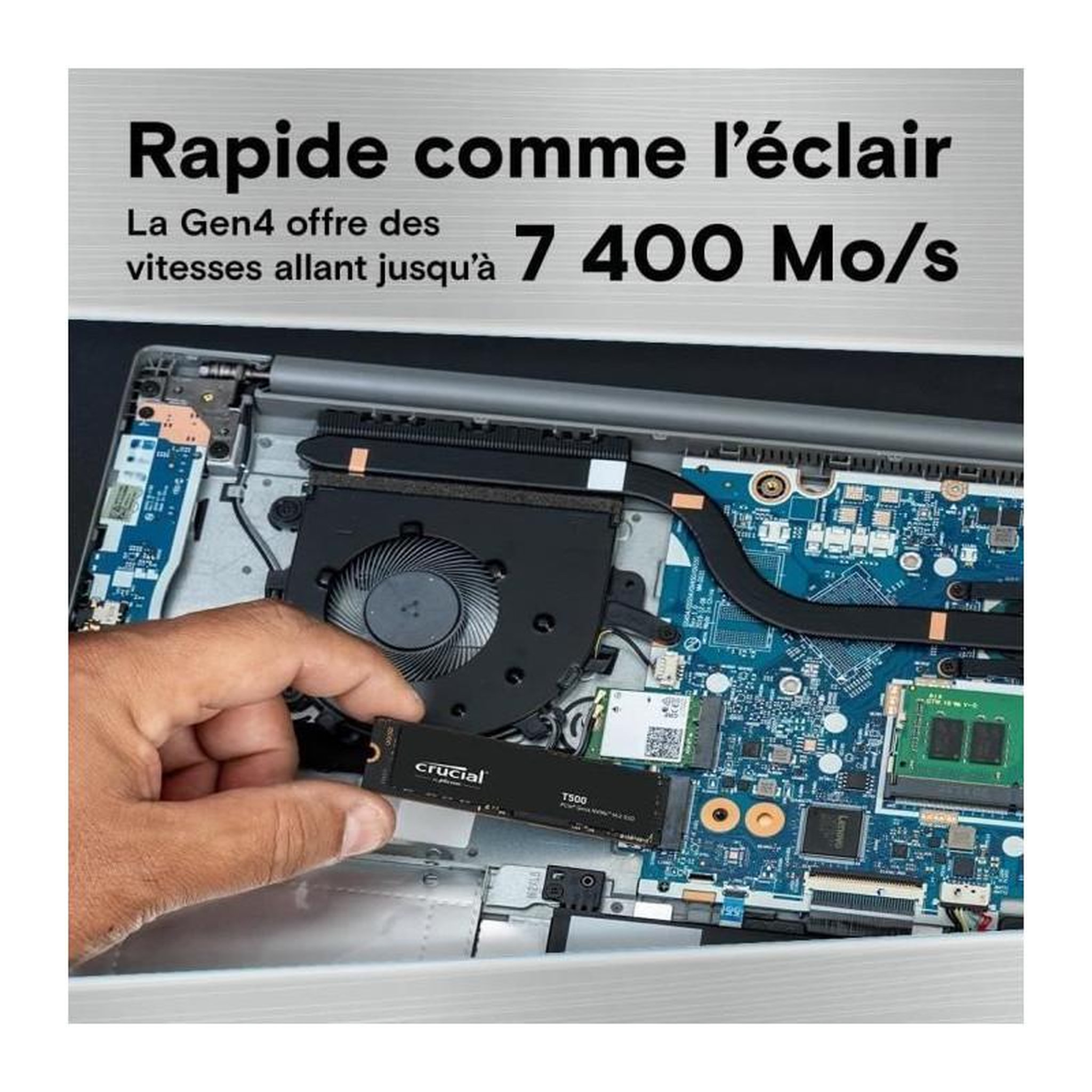 Voir la diapositive 2 : Crucial CRUCIAL - CT1000T500SSD8 - SSD interne - 1To - M.2