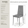Voir la diapositive 6 : tectake Ensemble de chaises de salle à manger rembourrées avec revêtement aspect cuir gris Lot de 8