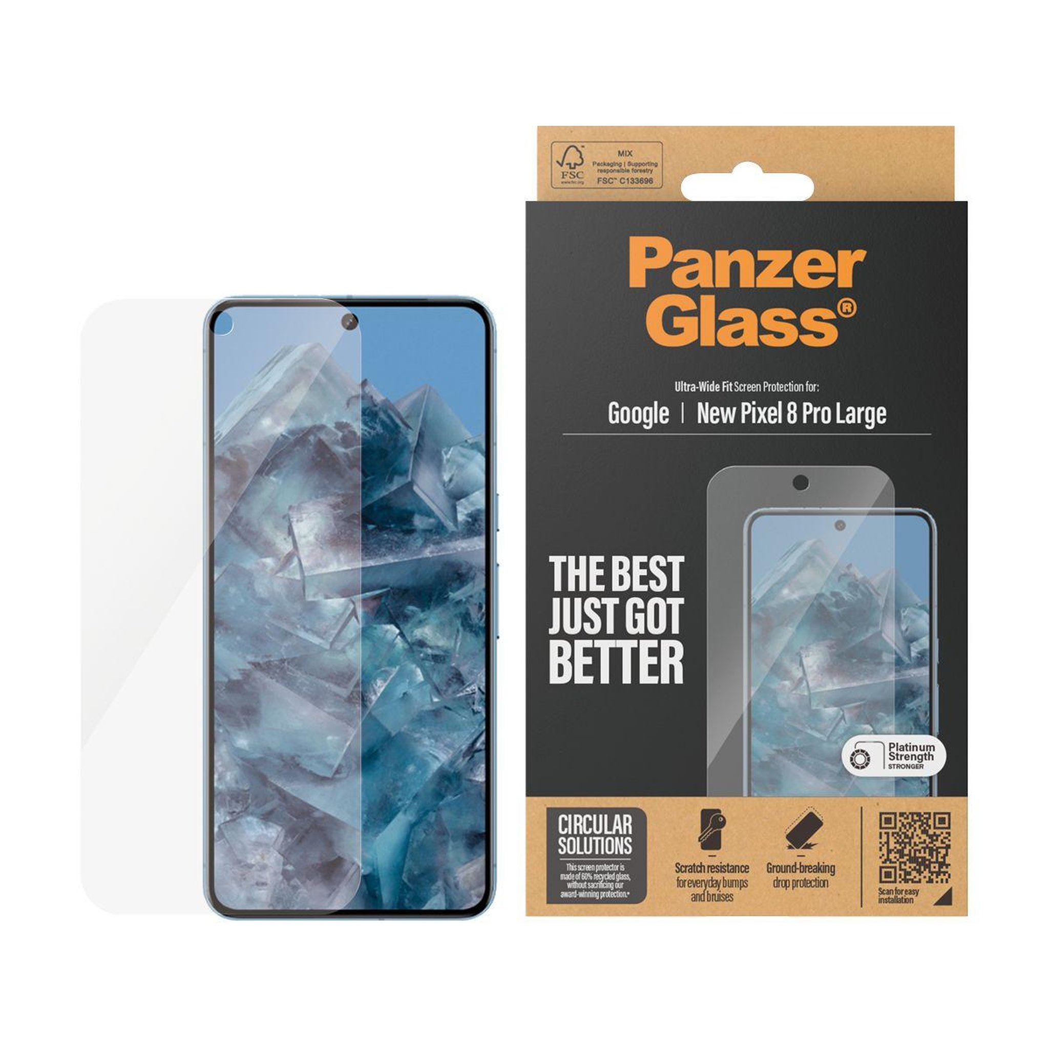 Voir la diapositive 2 : PANZERGLASS Protège écran google pixel 9 pro xl uwf
