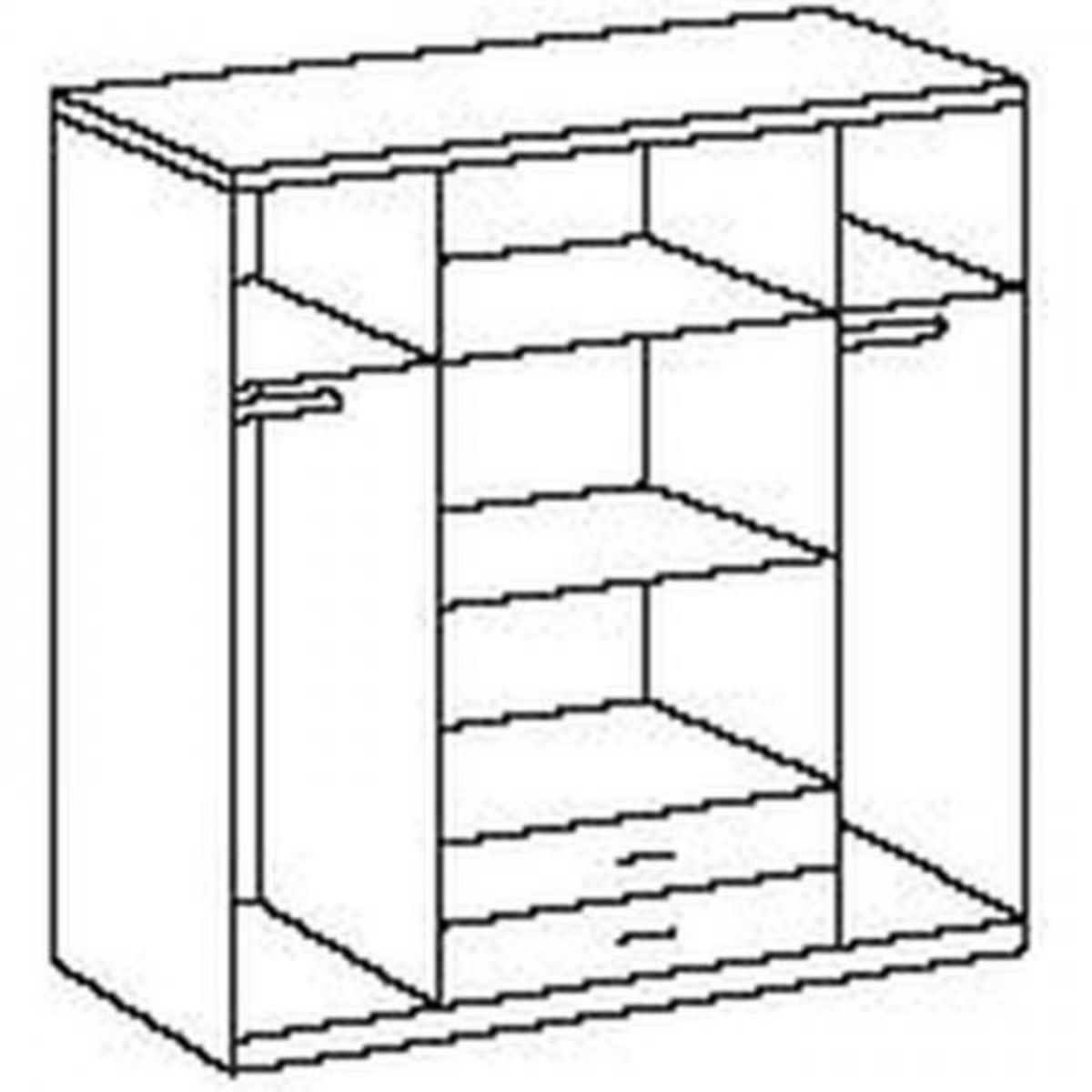 MARKET24 Armoire CORFOU - Décor Chene et gris anthracite + Miroirs - 4 portes battantes - 2 tiroirs - L180 x P58 x H199 cm