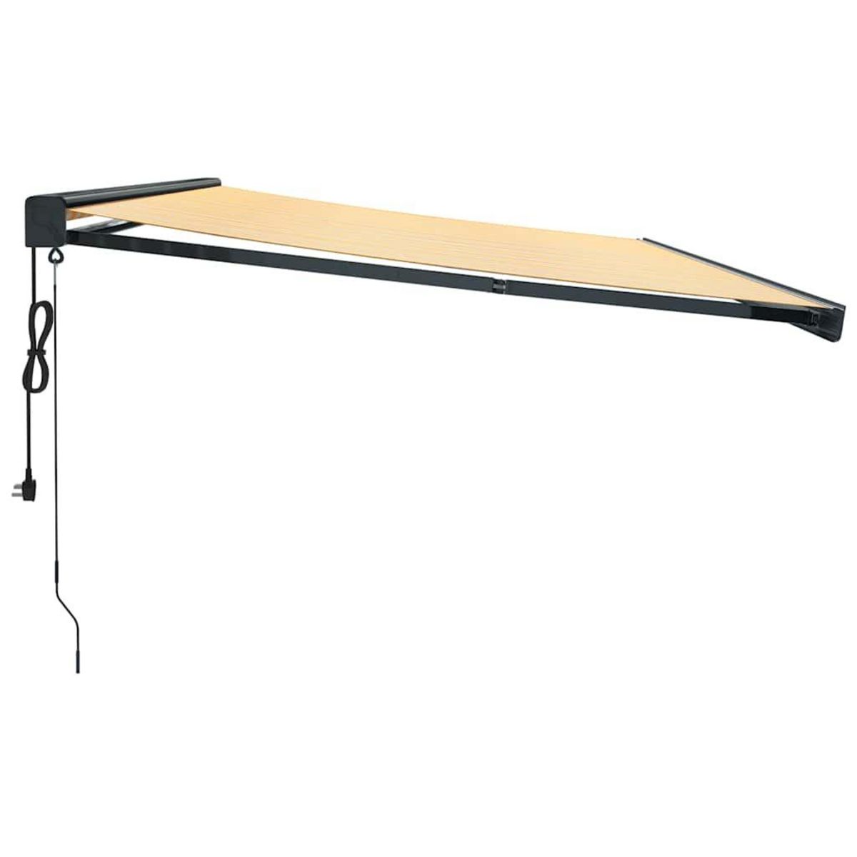 VIDAXL Auvent retractable jaune et blanc 5x3 m tissu et aluminium