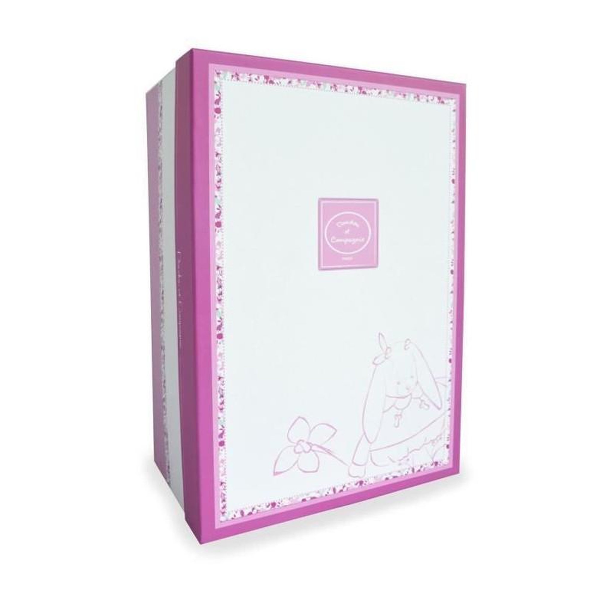 Voir la diapositive 3 : DOUDOU ET COMPAGNIE DOUDOU ET COMPAGNIE Cerise et Petit Chou - Attache-sucette Velcro Cerise Le Lapin