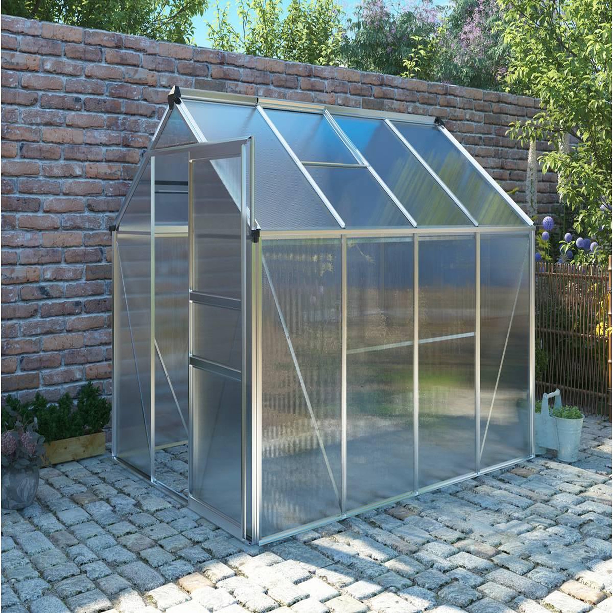 Voir la diapositive 2 : Habitat et Jardin Serre jardin polycarbonate  hortensia  4,8m²