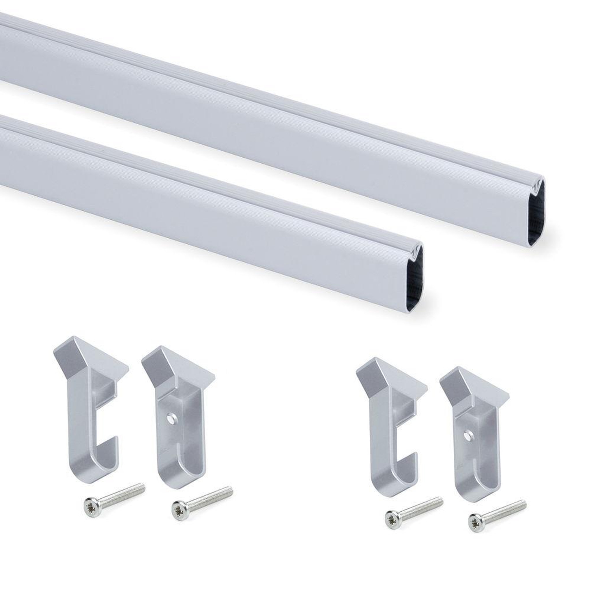 EMUCA SRL Kit tube de penderie Silk, L 750 mm, Anodisé mat