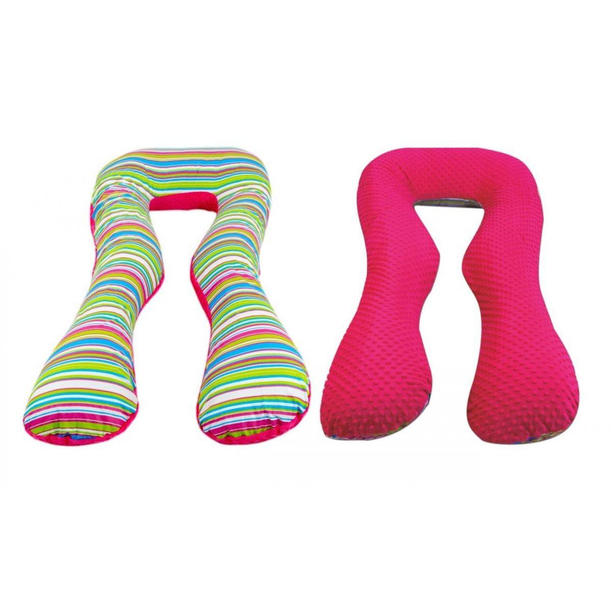VELINDA coussin d'accouchement d'allaitement usages multiples bandes de couleur 1 - rose