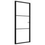 Voir la diapositive 2 : VIDAXL Porte interieure Verre ESG et aluminium 93x201,5 cm Noir