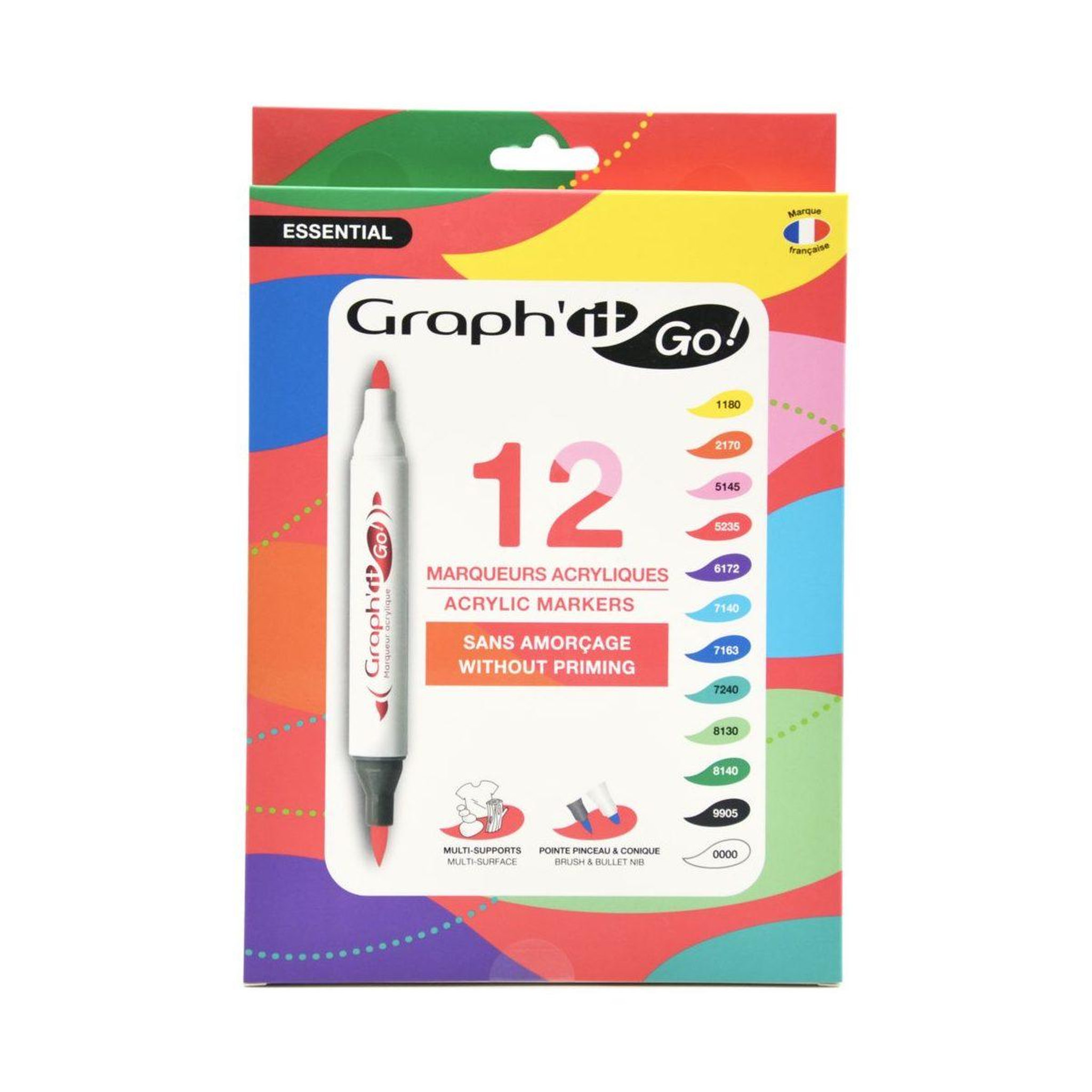 Graph it Graph'it go set de 12 marqueurs acrylique - essential