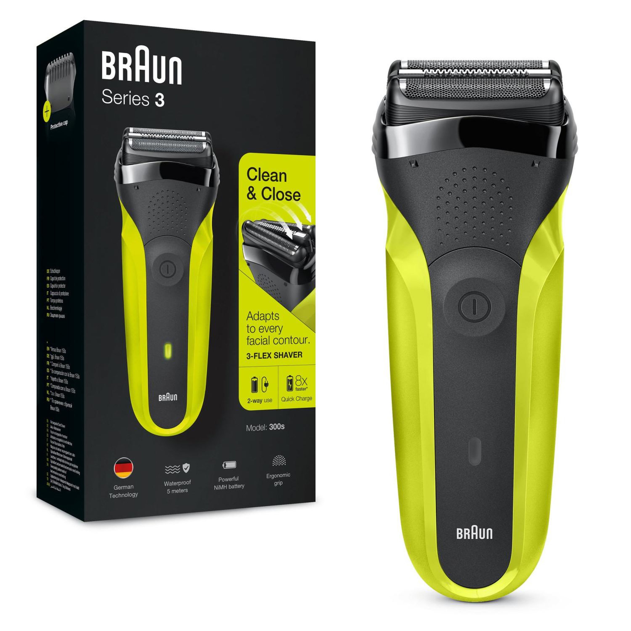 Voir la diapositive 3 : BRAUN Braun series 3 81702940 rasoir pour homme rasoir à grille tondeuse noir, vert