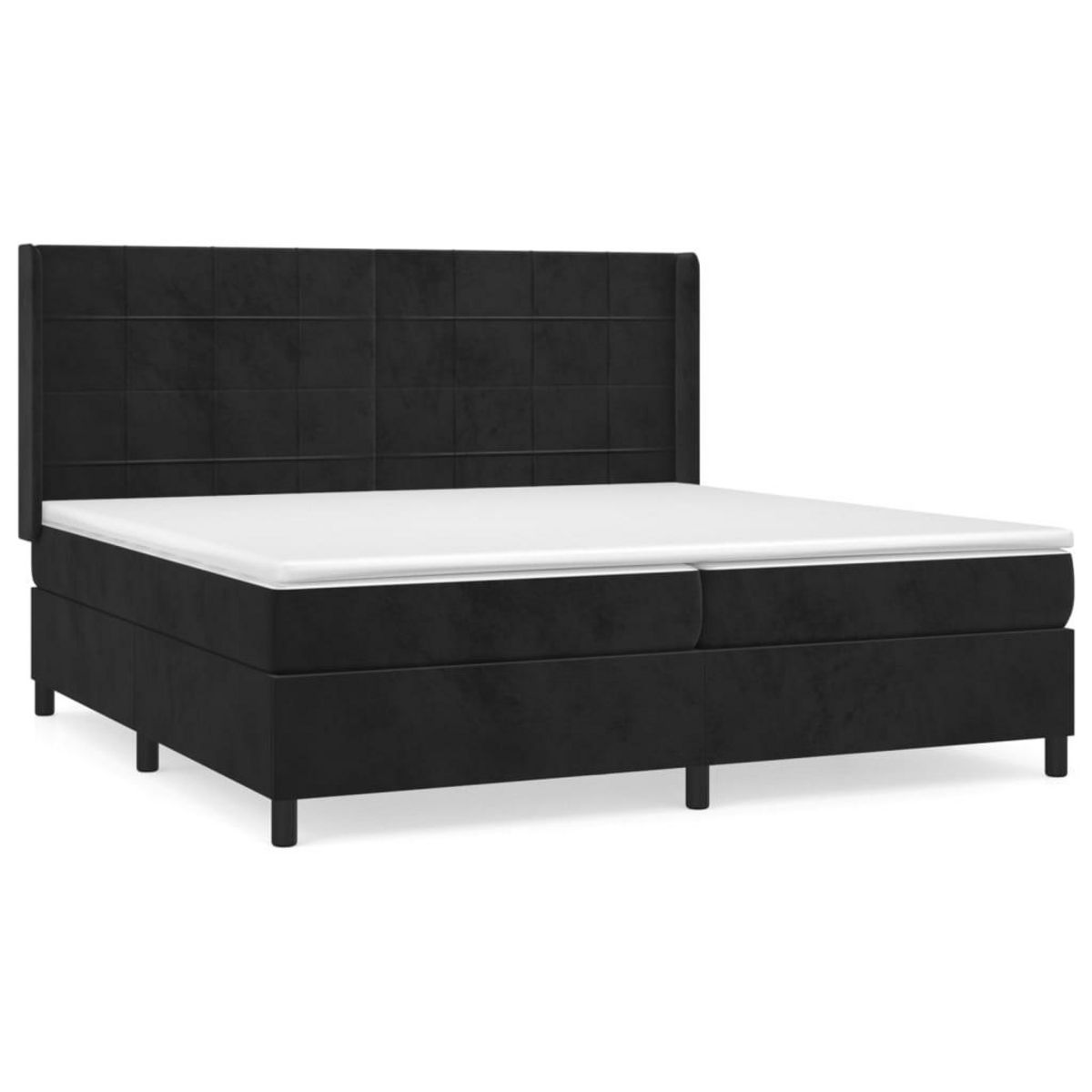 VIDAXL Sommier a lattes de lit et matelas Noir 200x200 cm Velours