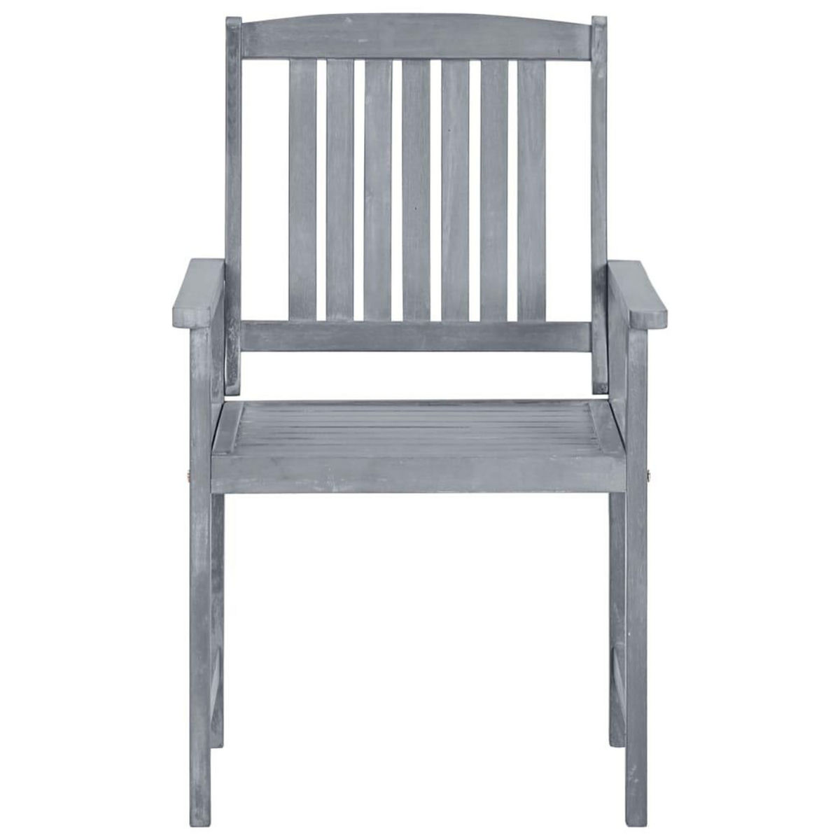 VIDAXL Chaises de jardin et coussins lot de 4 Gris Bois acacia massif
