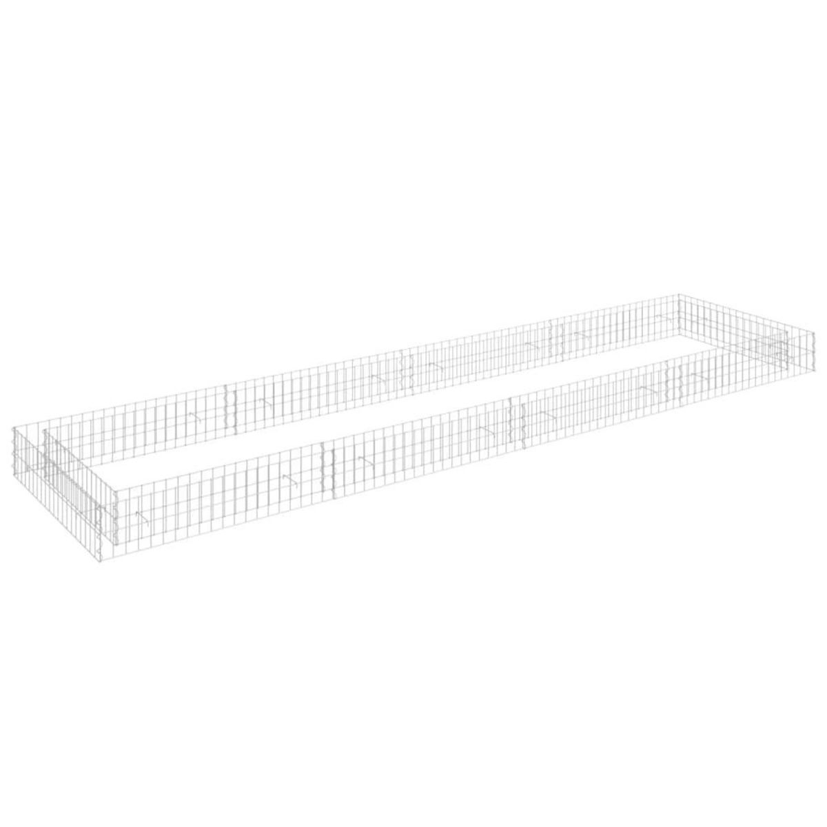 VIDAXL Lit sureleve a gabion Acier galvanise 400x100x20 cm